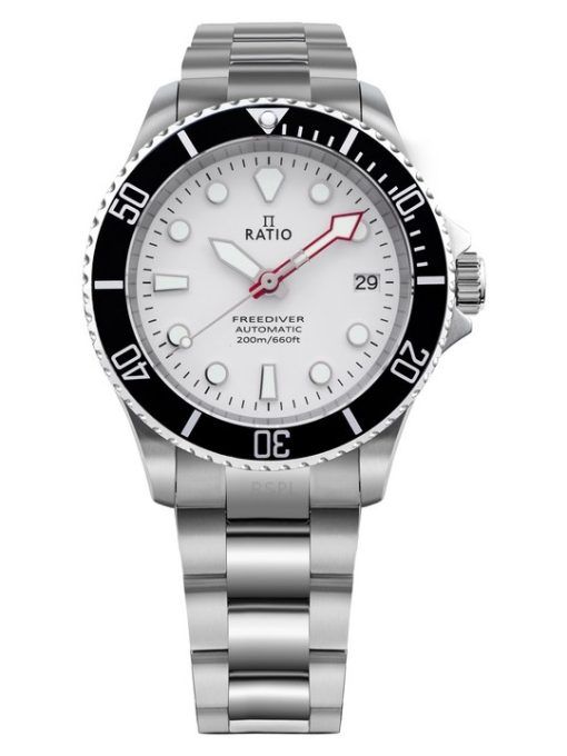 Ratio FreeDiver Sapphire Stainless Steel White Dial Automatic RTF047 200M Mens Watch