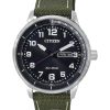 Refurbished Citizen Urban Eco-Drive Green Nylon Strap Black Dial BM8590-10E 100M Men's Watch