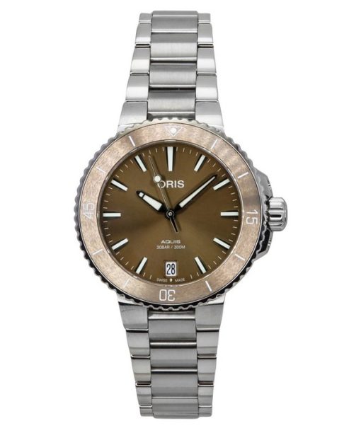 Oris Aquis Date Stainless Steel Brown Dial Automatic 01 733 7731 4156-07 8 18 05P 300M Unisex Watch