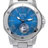 Bulova Marine Star Stainless Steel Open Heart Blue Dial Automatic 98L317 100M Womens Watch