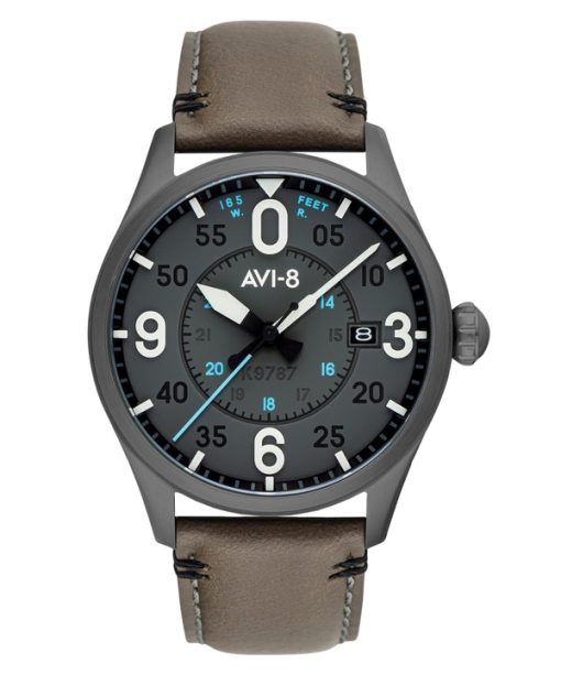 AVI-8 Spitfire Smith Salisbury Leather Strap Grey Dial Automatic AV-4090-04 Men's Watch