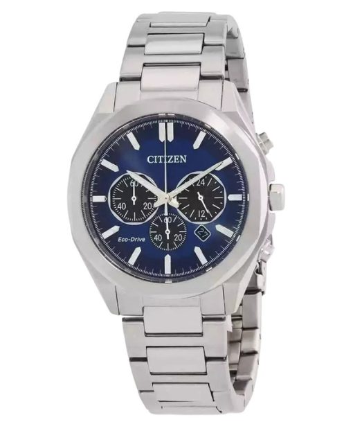 Citizen Eco-Drive Chronograph Stainless Steel Blue Dial CA4590-81L 100M Men's Watch