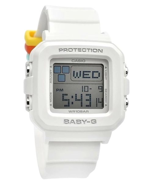 Casio Baby-G Plus Digital White Resin Strap Quartz BGD-10L-7 100M Women's Watch With Extra Band Loops